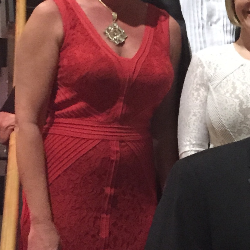 Red lace gown